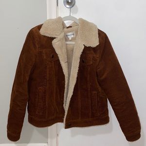 Brown corduroy fluffy jacket